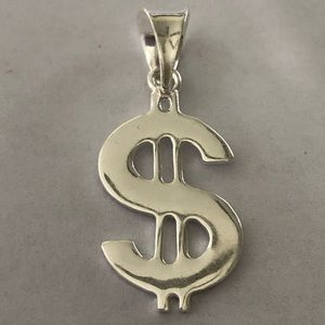 Unisex $ pendant 925 sterling silver
